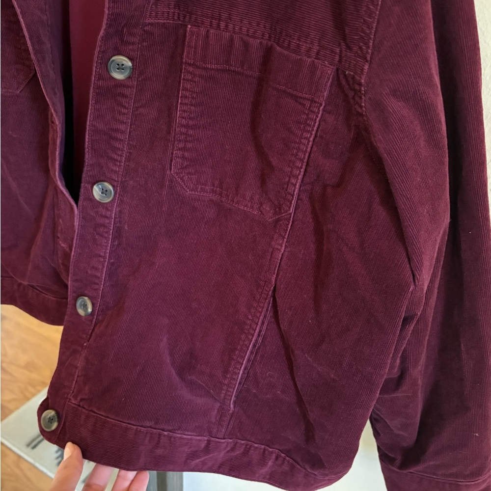 Lands' End Maroon Corduroy Jacket - Picture 2 of 5